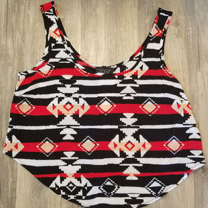 Topshop Aztec Print Crop Top Tank
